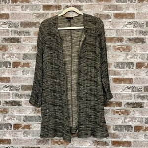 Eileen‎ Fisher Linen Blend Open Front Cardigan Duster Lightweight S/P